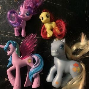 My Little Pony Lot 4 Ponies G3 G4 Celestia Applebloom Twilight Autumn Skye